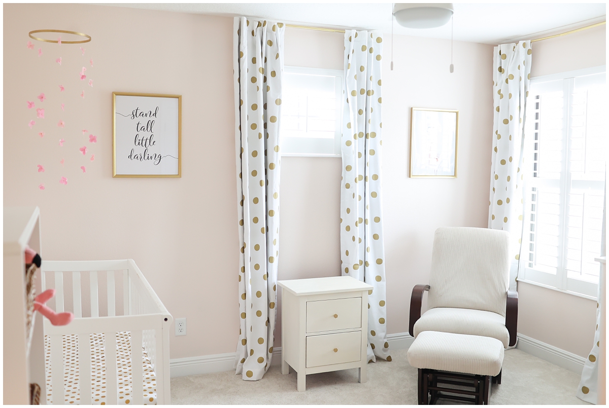 Baby girl white gold nursery