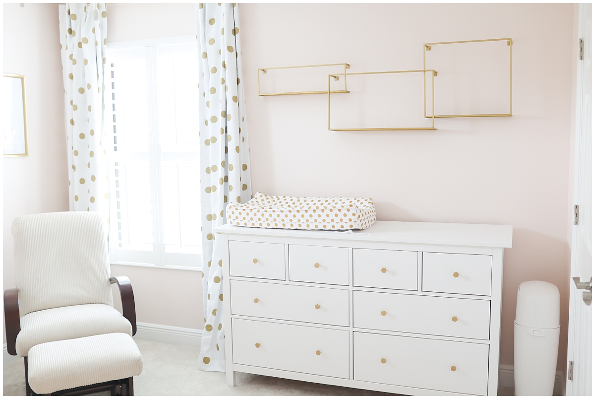 Baby girl white gold nursery